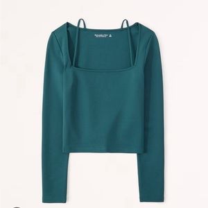 Abercrombie & Fitch Women's Long-Sleeve Strappy Ponte Top